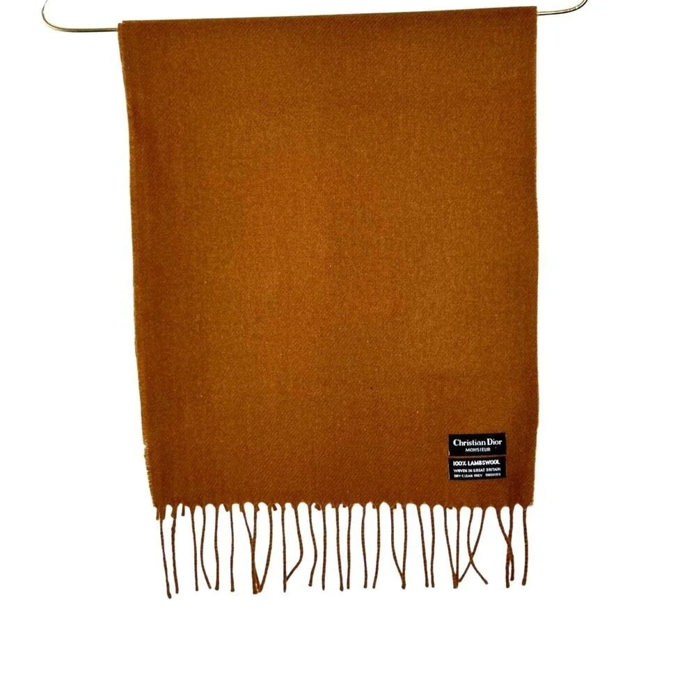 Christian Dior Monsieur lambswool scarf Brown‎